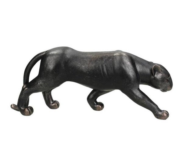 Beeld | Panter | Luipaard | Zwart | Staand | Polyresin | 30,5x7x12,5cm