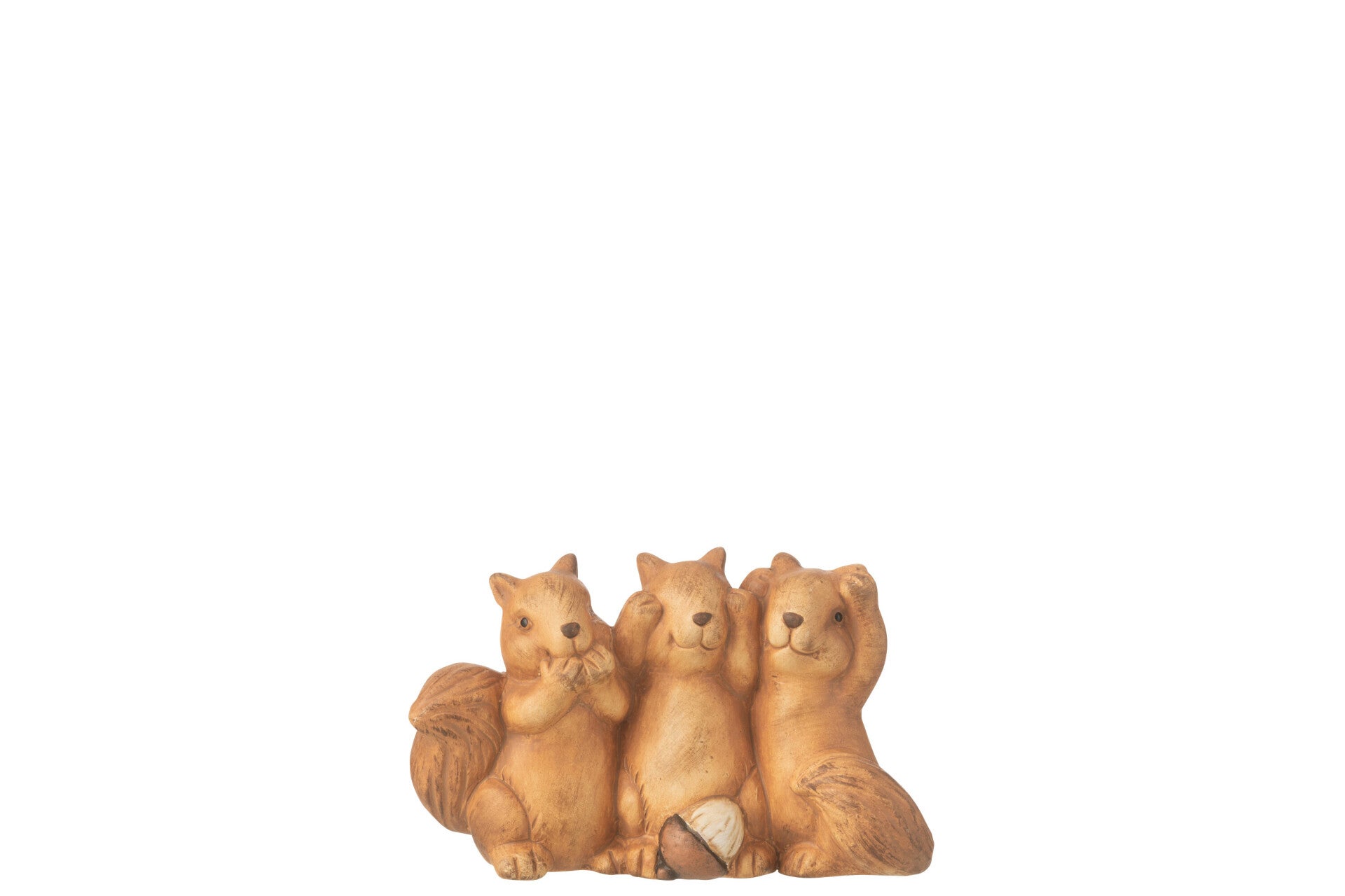 Beeld | Eekhoorn | Horen Zien Zwijgen | J-line | 15x6x9cm