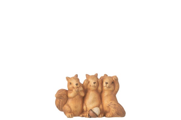 Beeld | Eekhoorn | Horen Zien Zwijgen | J-line | 15x6x9cm