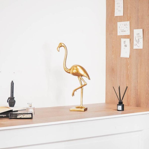 Beeld | Flamingo | Goud | Housevitamin | 12x10x49,5cm