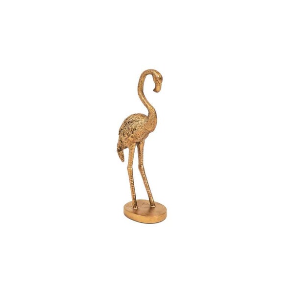 Beeld | Flamingo | Goud | Housevitamin | Polyresin | 12x8x31cm