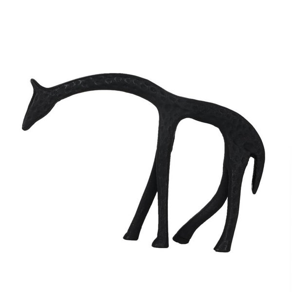 Beeld | Giraffe | Zwart | Aluminium | 16,5x11cm