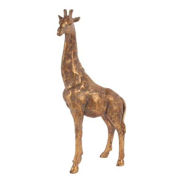 Beeld | Giraffe | Goud | Polyresin | Dutch Style | 15x7x32cm