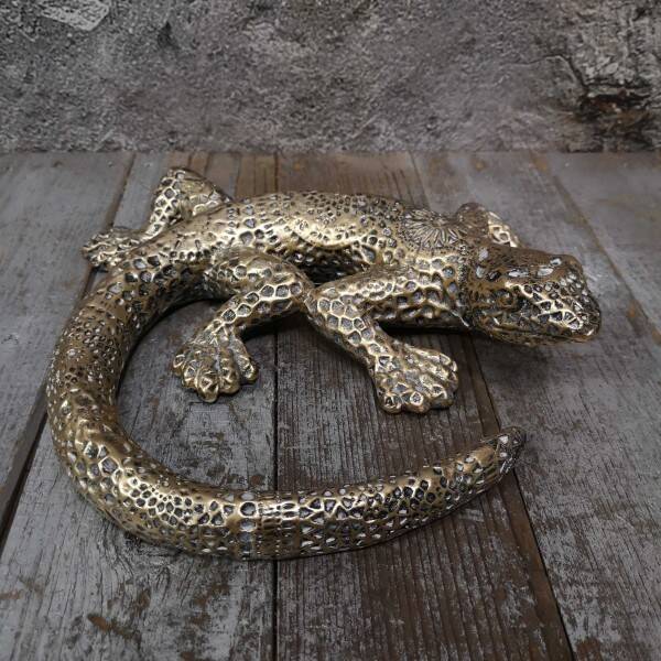 Gouden Hagedis Beeld – Luxe Dieren Woondecoratie
