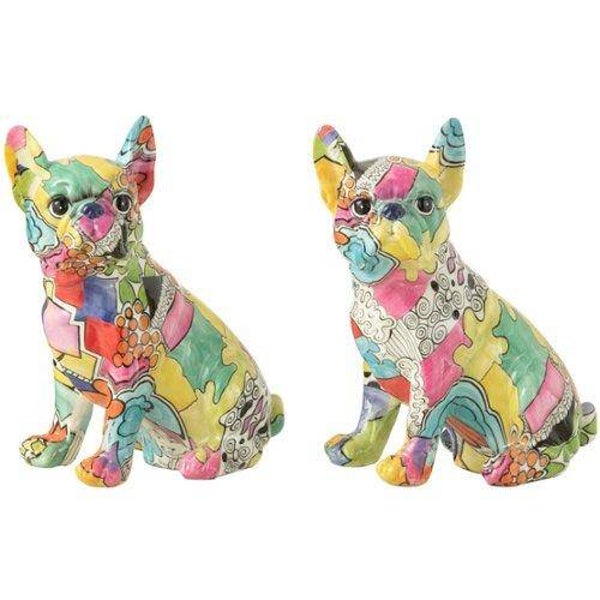 Beeld | J-line | Hond | Bulldog | Pop-Art | 20,5cm