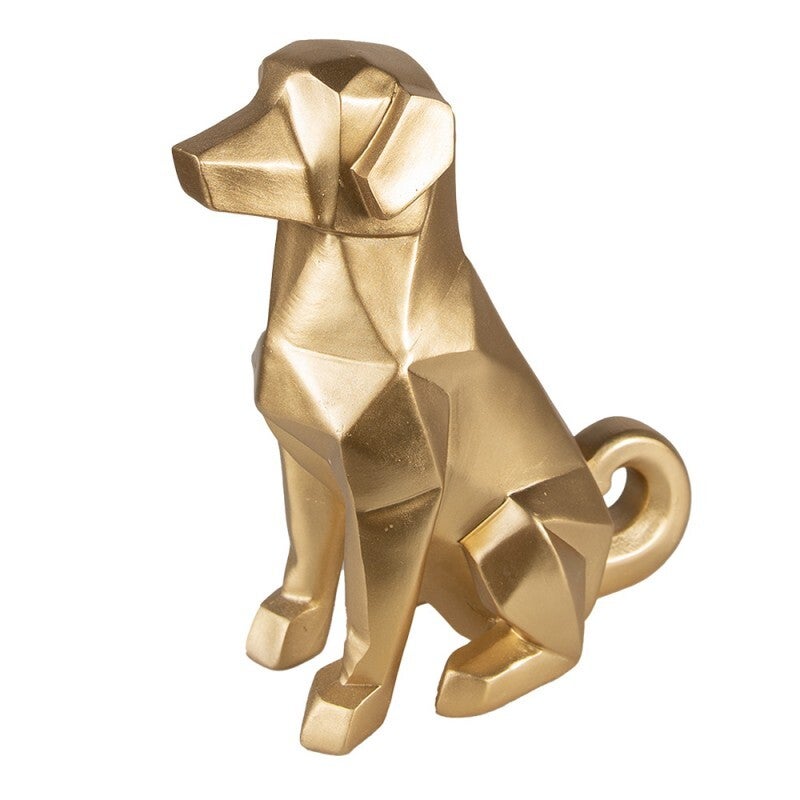 Beeld | Hond | Goud | Geometrisch | Clayre & Eef | Polyresin | 20x9x24cm