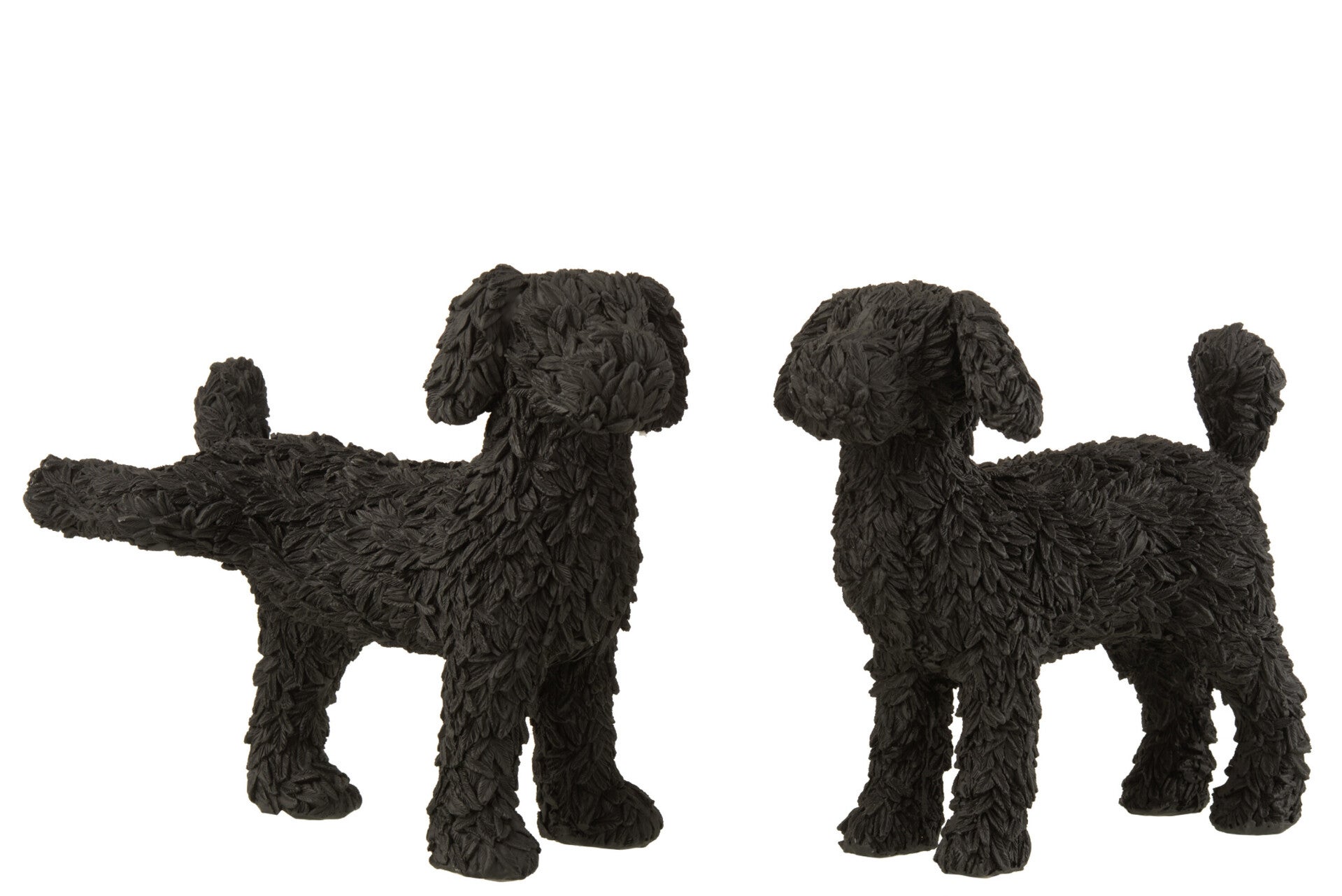 Beeld | Hond | Labradoodle | Zwart | J-line | 21cm x 12cm x 21cm | 2 varianten