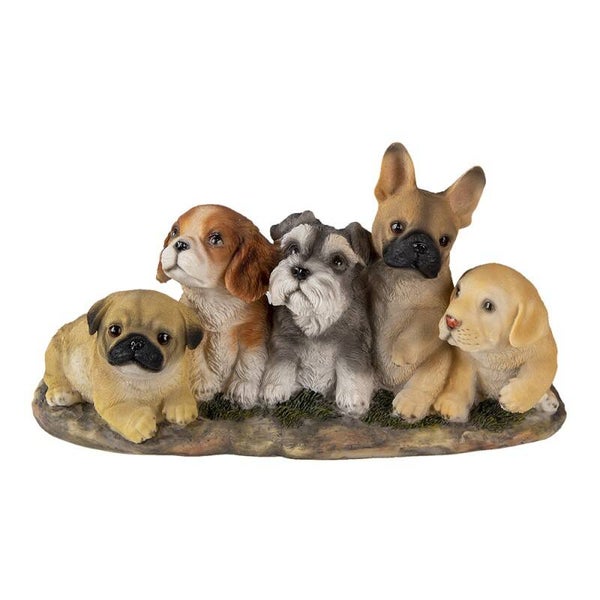 🐶 Puppy Parade – Hondenbeeldje met 5 Puppy’s | Clayre & Eef 33x12x17 cm