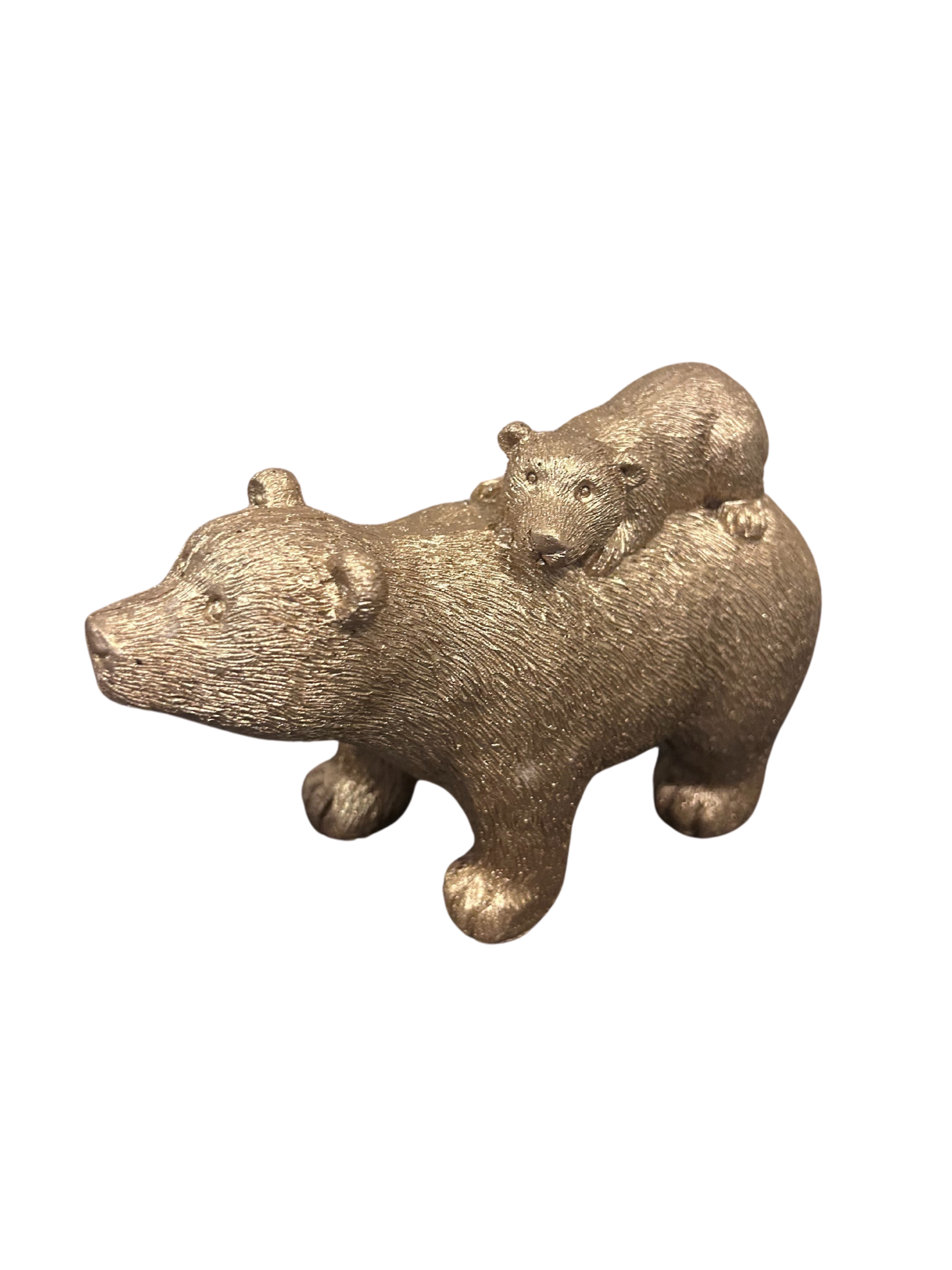 Beeld | Ijsbeer | Baby | Goud | Staand | Polyresin | 15,5x6x10,5cm