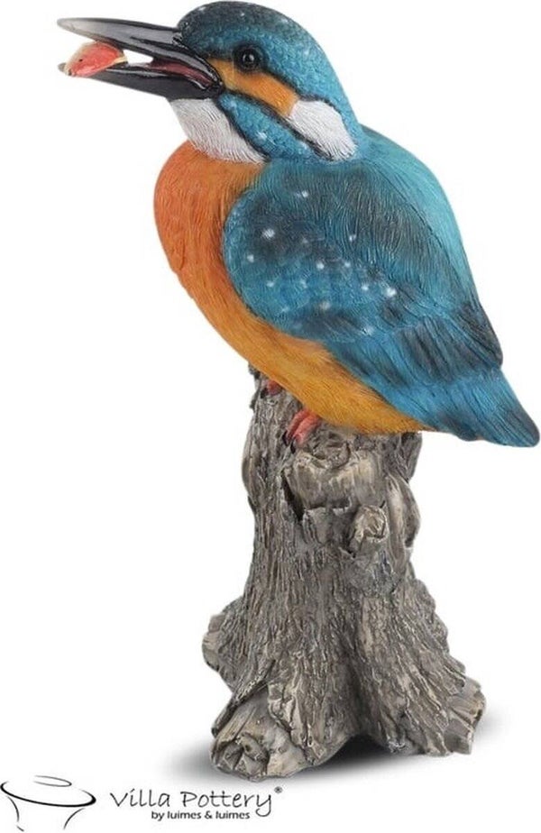 Beeld | Ijsvogel | Oranje | Blauw | Polyresin | 16x11x28cm