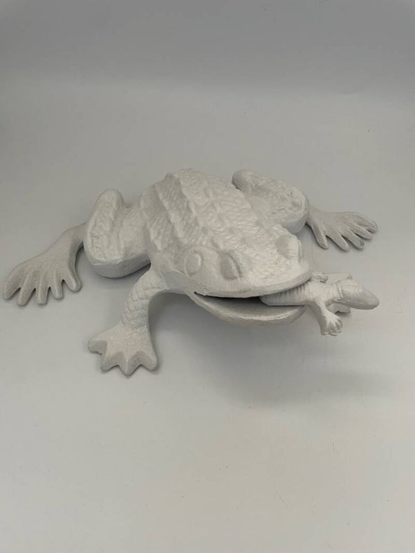 Beeld | Kikker | Baby | Wit | Metaal | 19x29,5x9cm