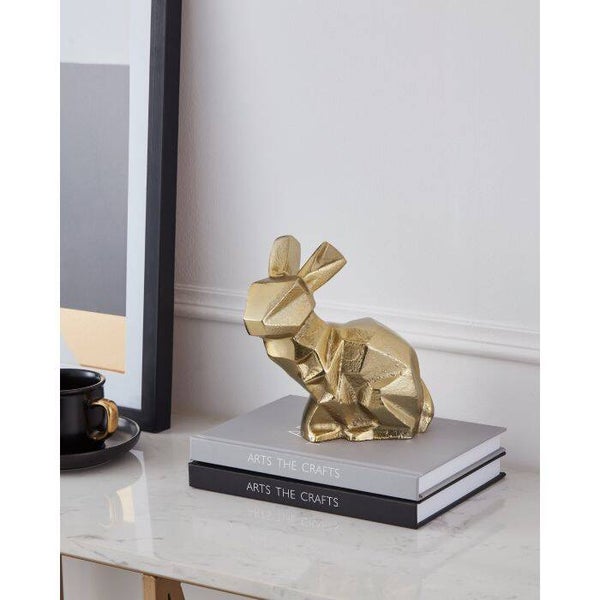 Beeld | Konijn | Goud | Messing | 16cm x 9,5cm x 17,5cm
