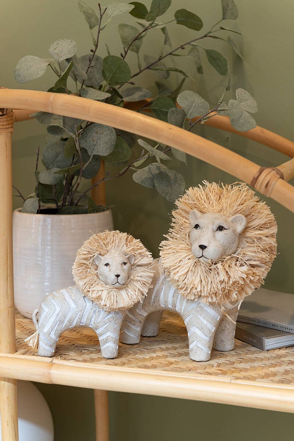 Beeld | Leeuw | Boho | Beige | J-line | Polyresin | 2 afmetingen