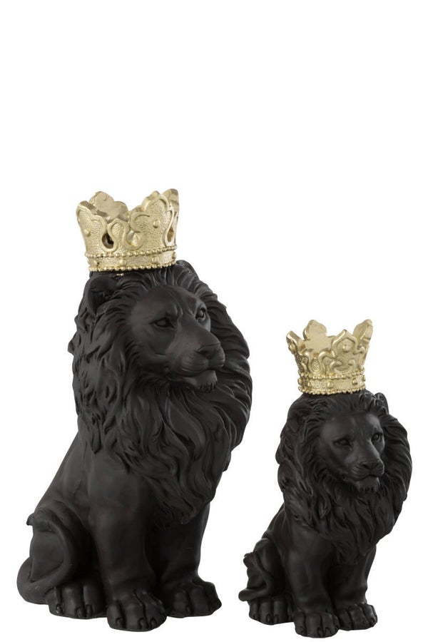 Beeld | Leeuw | Kroon | Zwart | J-line | 2 afmetingen