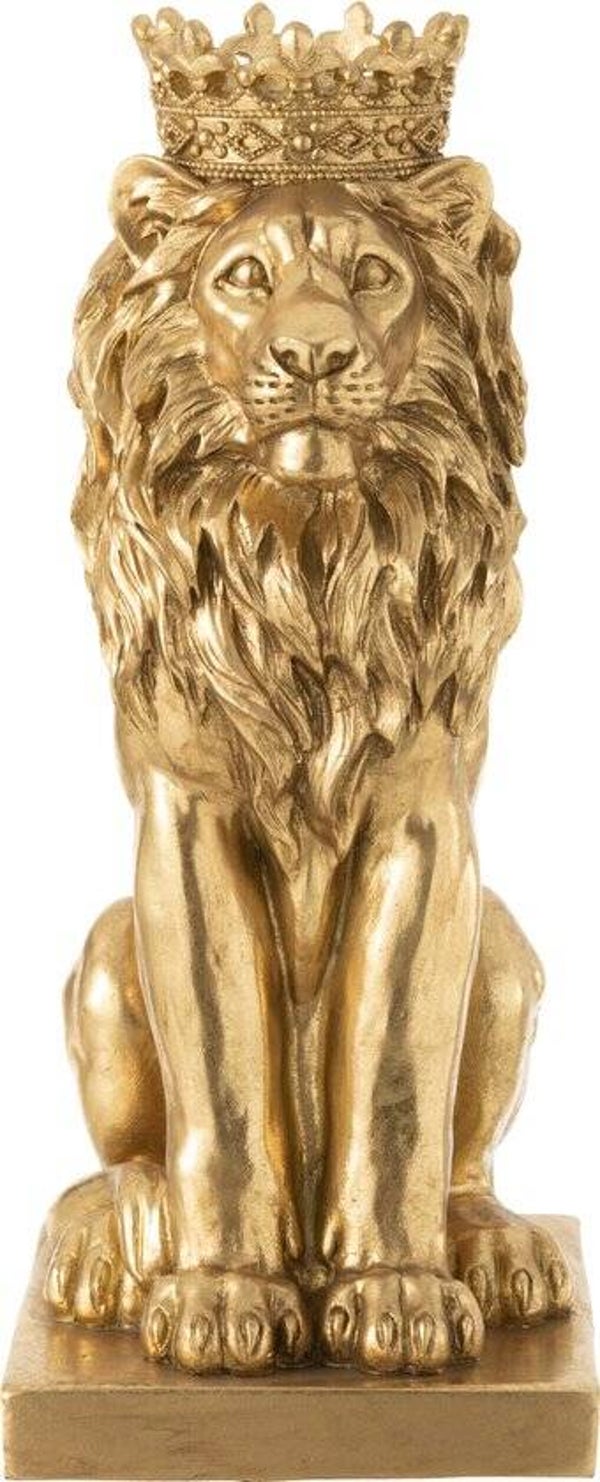 Beeld zittende leeuw goud