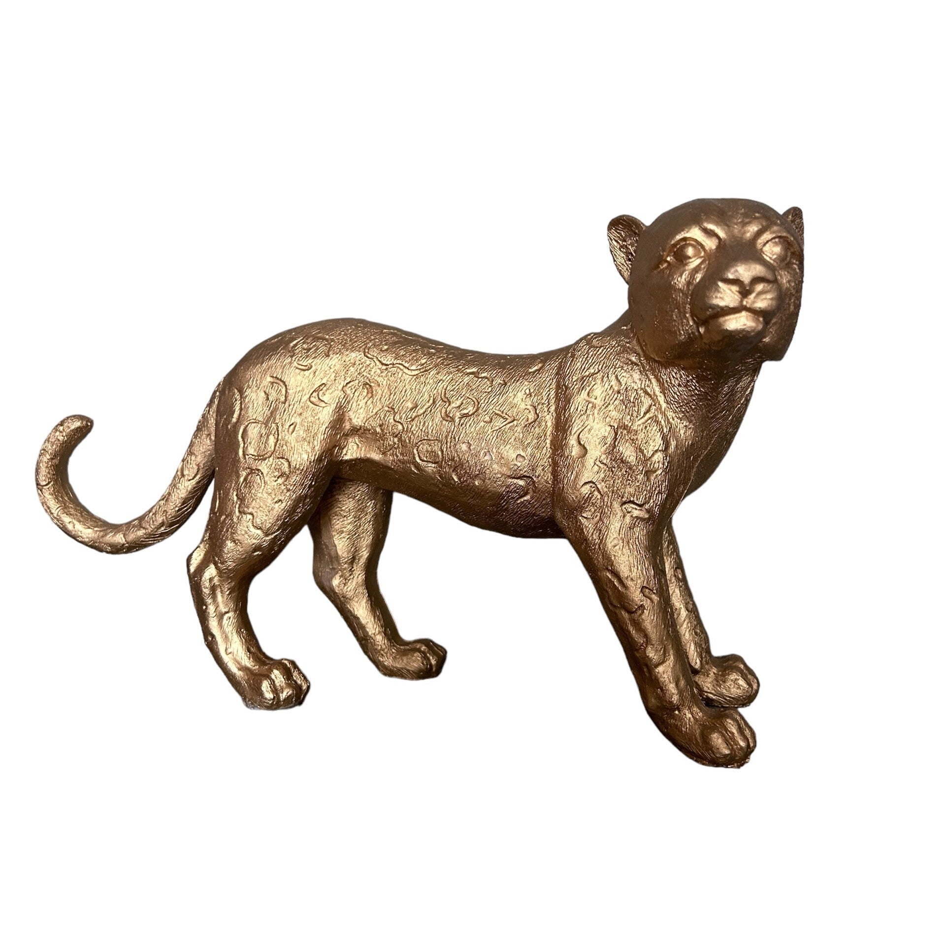 Beeld | luipaard | Goud | Polyresin | 26cm