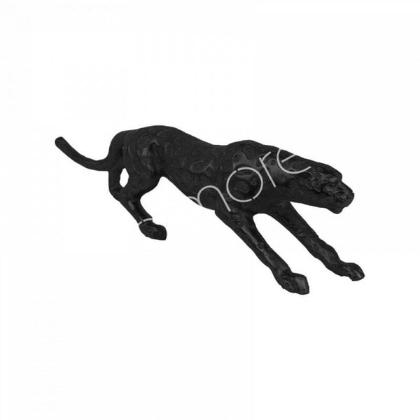Beeld | Luipaard | Panter | XL | Zwart | Colmore | Aluminium | 74x15x20cm