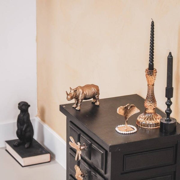 Beeld | Neushoorn | Goud | Housevitamin | Polyresin | 16x5,5x9cm