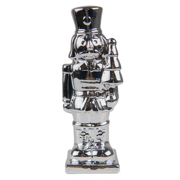 Beeld | Kerstdecoratie | Notenkraker | Zilver | Clayre&Eef | 6x6x19cm