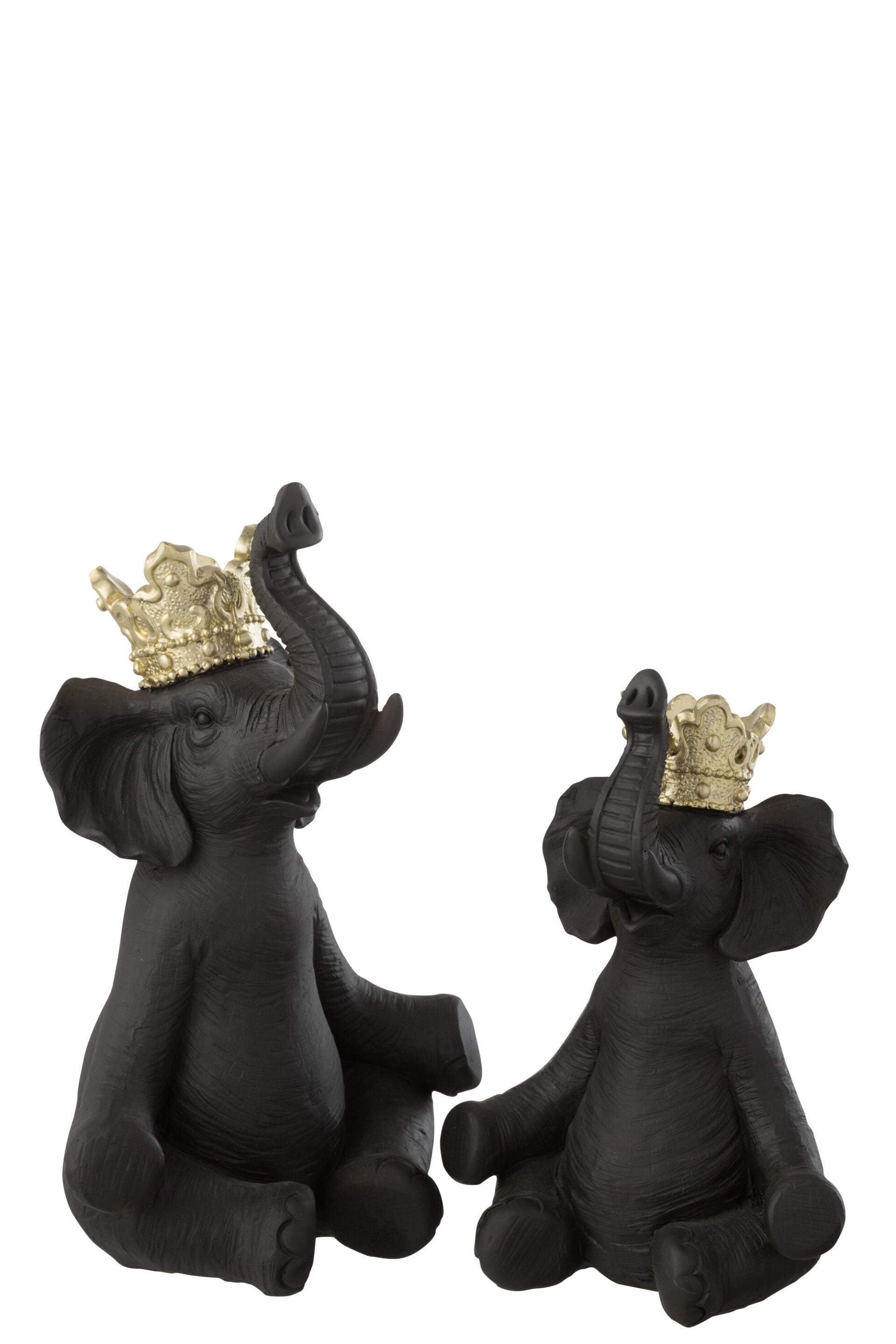 Beeld | Olifant | Kroon | Zwart | J-line | 2 maten