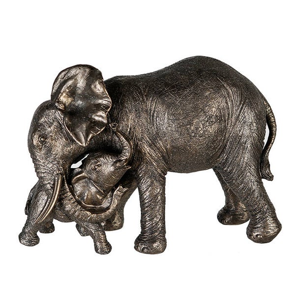 Beeld | Olifant | Baby | Grijs | Polyresin | 30x14x21cm
