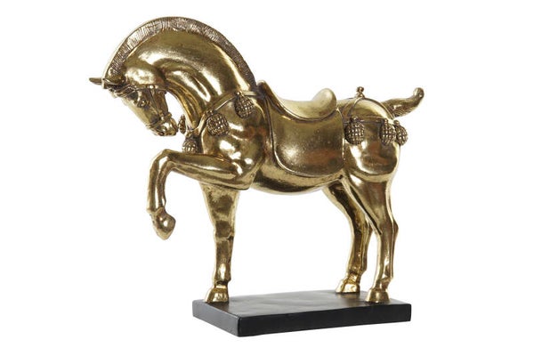 Beeld gouden paard op voet