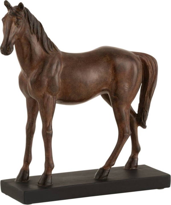 Beeld | Paard | Bruin | J-line | Polyresin | 27x8x28cm
