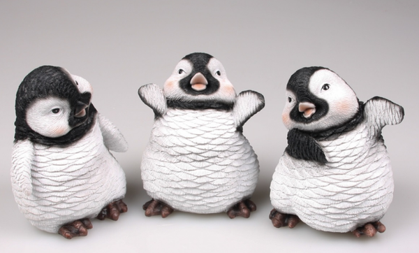 Beeld | Pinguïn | Polystone | 11x12x7cm