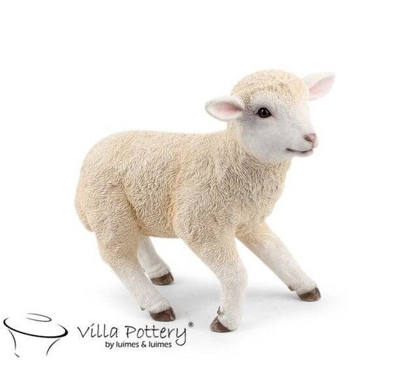 🐑 Villa Pottery Schaap Beeld – Polyresin Dierenbeeld | 24x12x21cm