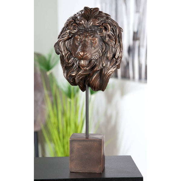 Beeld | Sculptuur | Leeuw | Antiek | Brons | Kunsthars | 15,5x22x51cm