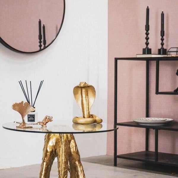 Beeld | Slang | Cobra | Goud | Housevitamin | Polyresin | 15x11x19cm