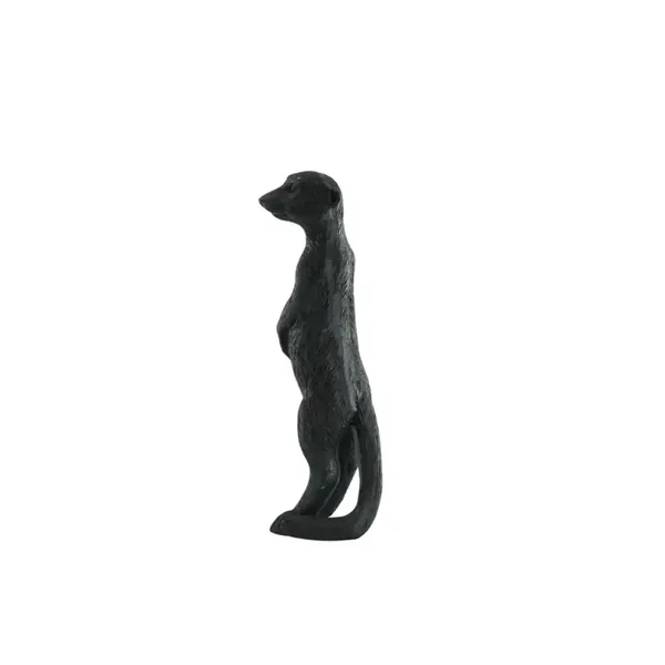 Beeld | Stokstaart | Meerkat | Zwart | Housevitamin | Polyresin | 7,5x4x15cm