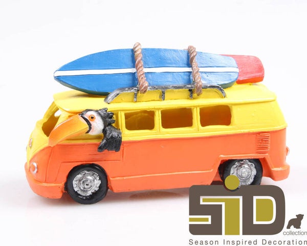 Beeld | Toekan | Bus | Camper | Oranje | Geel | Polyresin | 16cm