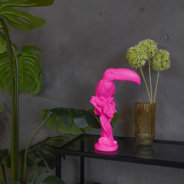 Beeld Toekan – Felroze – 29,5 cm Hoog – Polyresin | Housevitamin