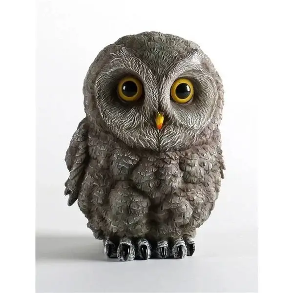 Beeld | Uil | Grijs | Villa Pottery | Polystone | 14x14x19cm