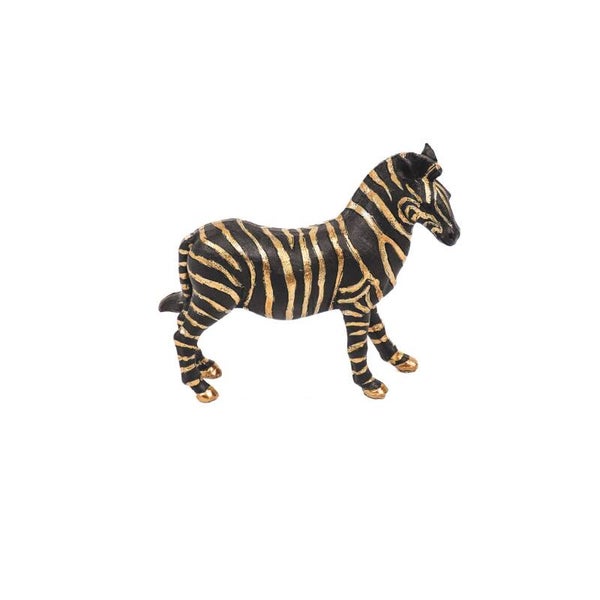 Beeld | Zebra | Zwart | Goud | Housevitamin | Polyresin | 13,5x4x12cm