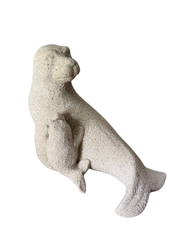 Zeehond met Jong – Aardewerk Dierenbeeld Beige | Gehlmann
