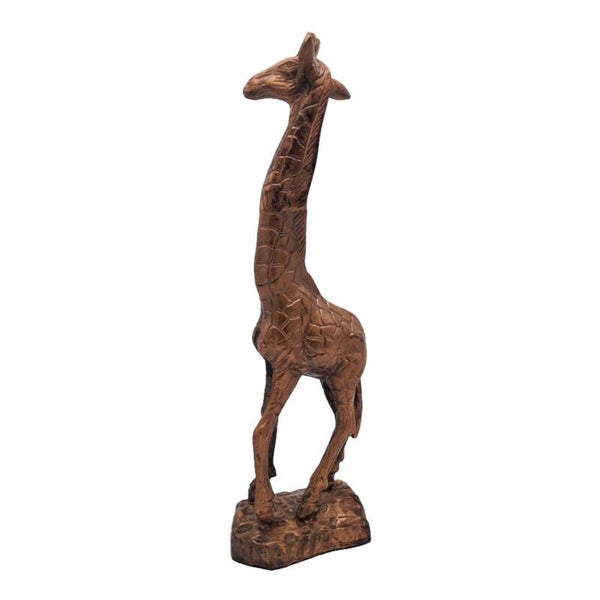Beeld | Giraffe | Design | Modern | Antiek koper | Aluminium |  10,5x17,5x49cm
