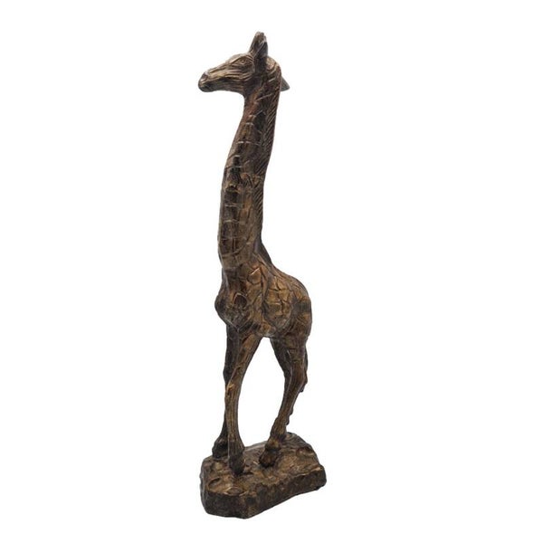 Beeld | Giraffe | Design | Modern | Antiek goud | Aluminium |  10,5x17,5x49cm