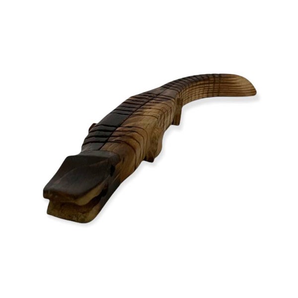 Beeld | Krokodil | Hout | Bruin | 30x5x2,5cm