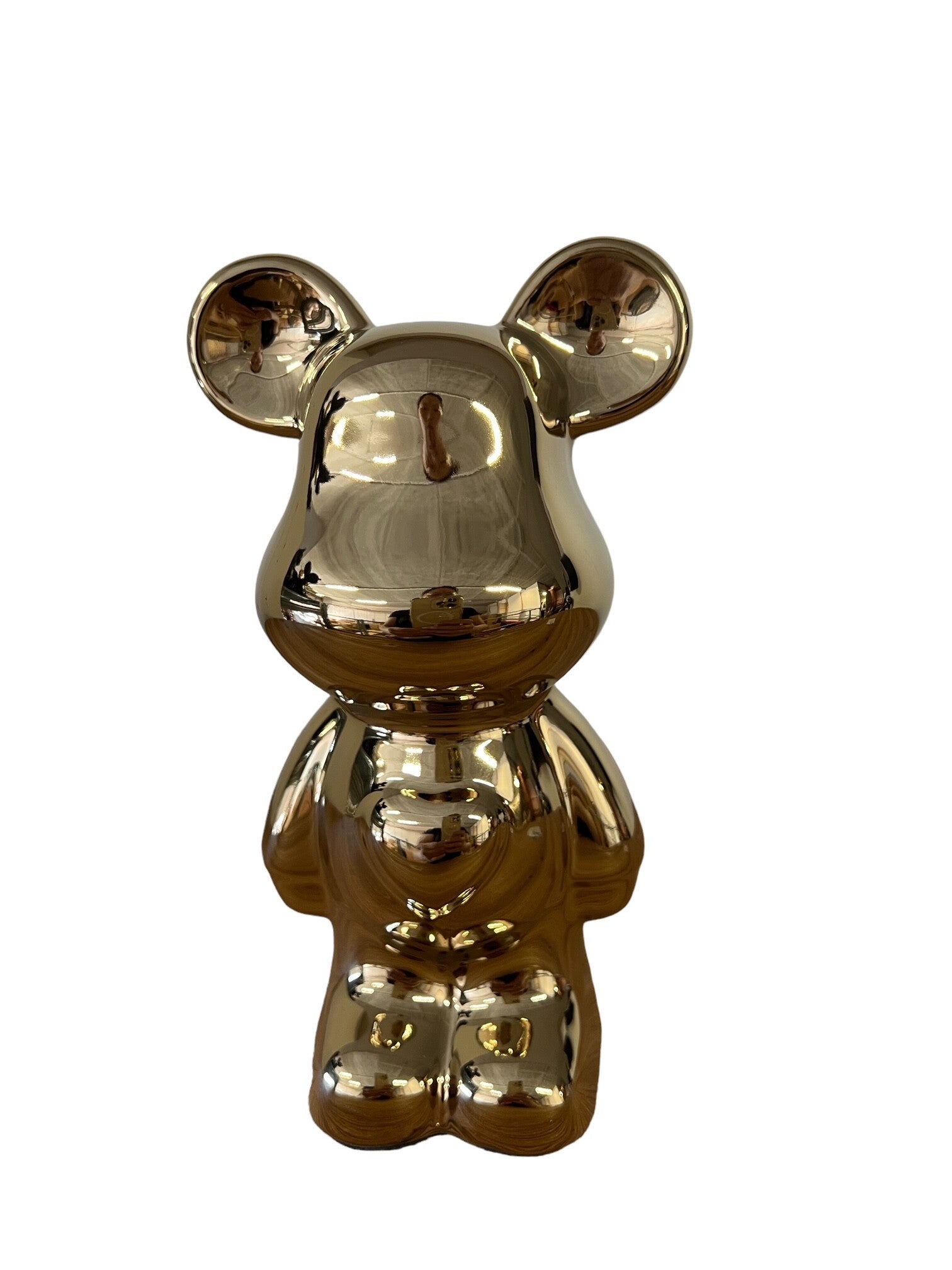 Beeld | Beer | Hart | Goud | Keramiek | 18cm