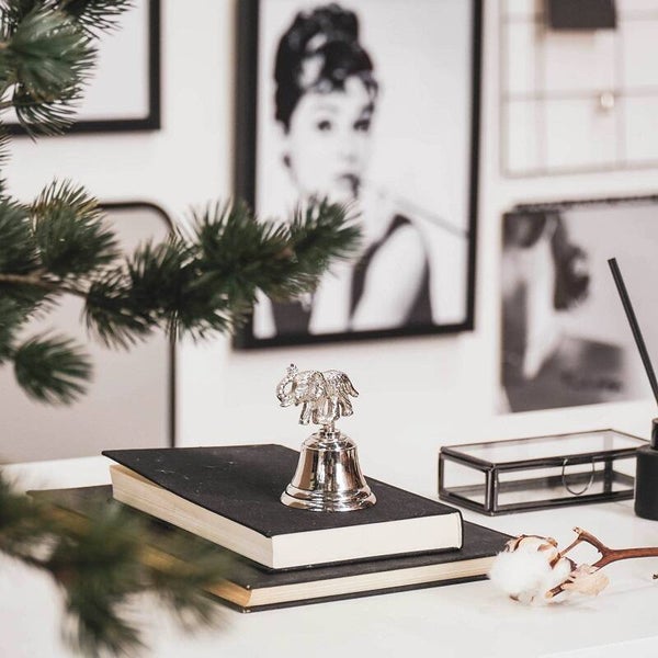 Butlerbel | Bel | Olifant | Zilver | Housevitamin | Aluminium | Ø 4,5cm, H: 10 cm