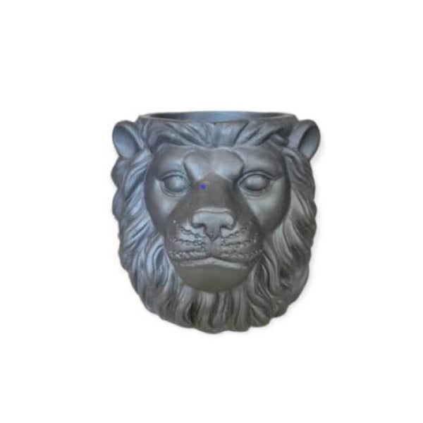 Bloempot leeuw zwart