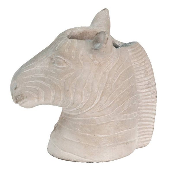 Bloempot | Zebra | Steen | Grijs | Clayre&Eef | 16x10x15cm