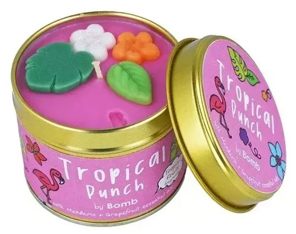 Vegan Tropical Punch geurkaars flamingo in blikje