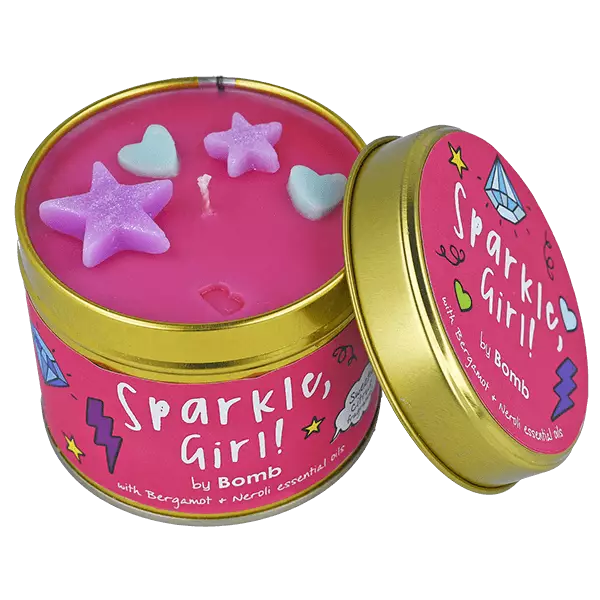 Vegan Sparkle Girl geurkaars in blikje