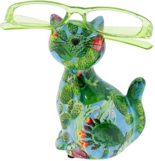 Decoratieve brilhouder kat Caramel groen