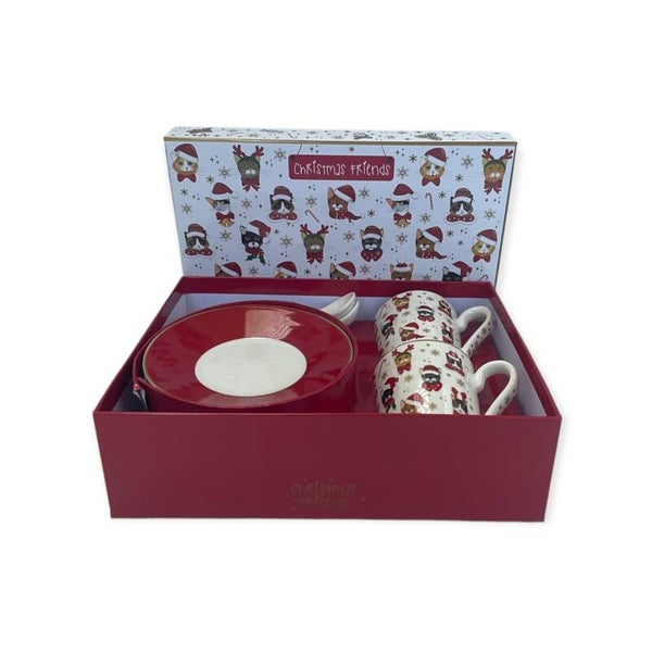 Espresso kopjes cadeauset kat kerst