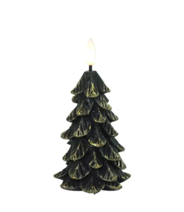Led kerstboomkaars donkergroen / goud