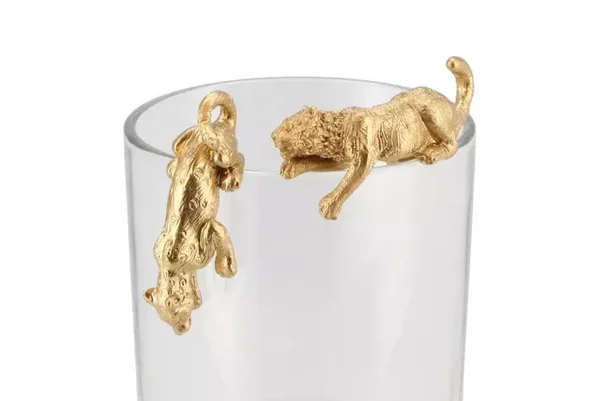 Theelichthouder decoratie tijger goud